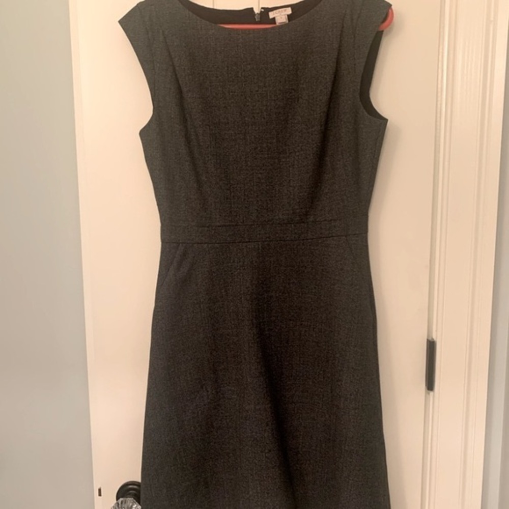 J Crew Gray Cap Sleeved Dress